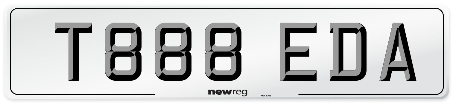 T888 EDA Number Plate from New Reg